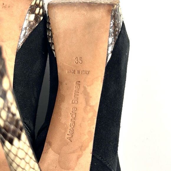 Alexandre Birman Black Suede Python Heels Ankle Booties size EUR 35 US 5 - Picture 11 of 15